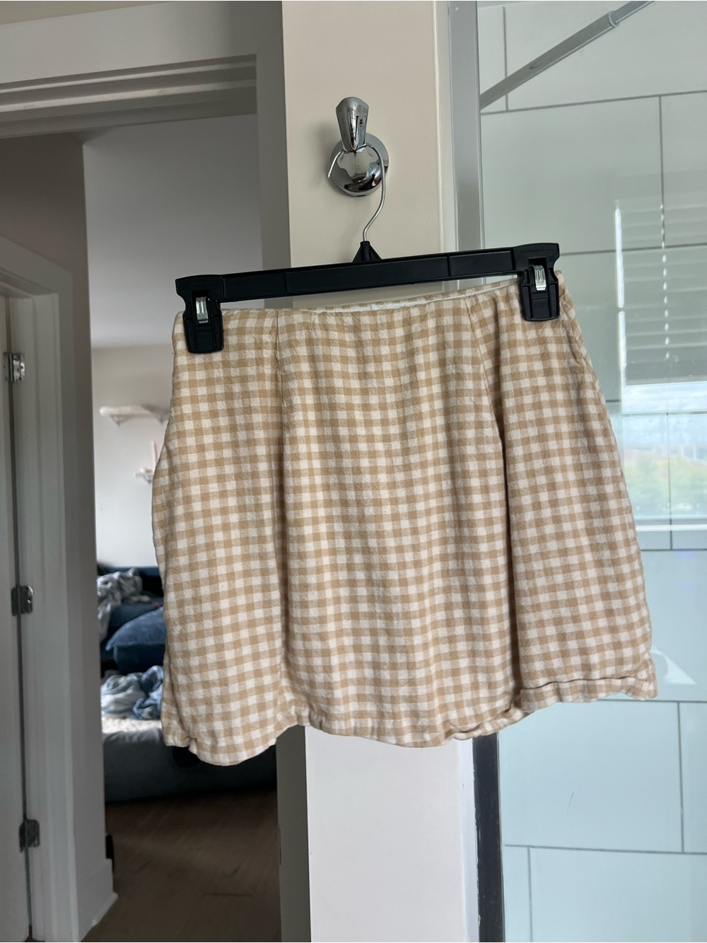 Abercrombie & Fitch Beige Gingham Mini Skirt